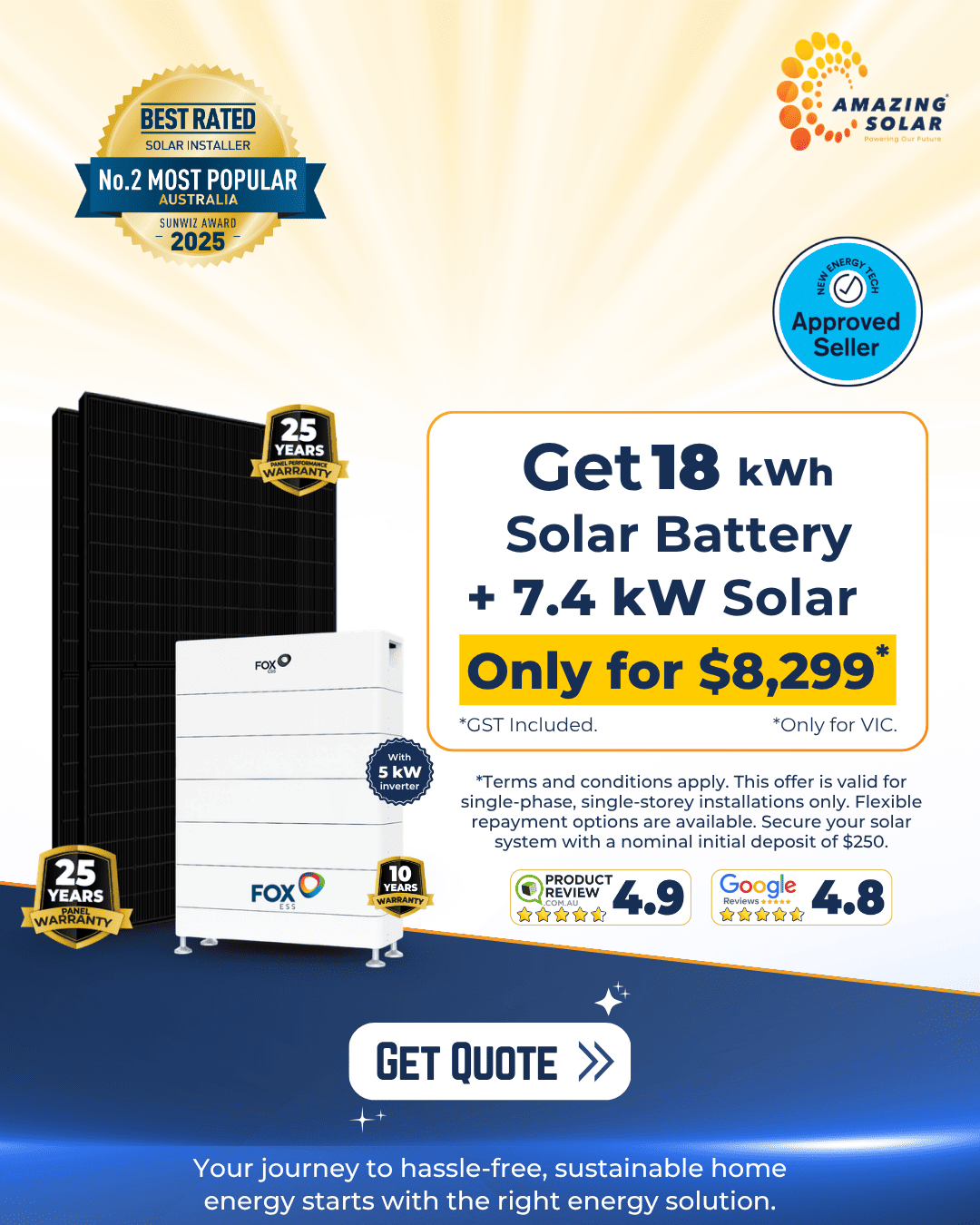 Solar battery 15kWh plus 6.6kWh solar deals