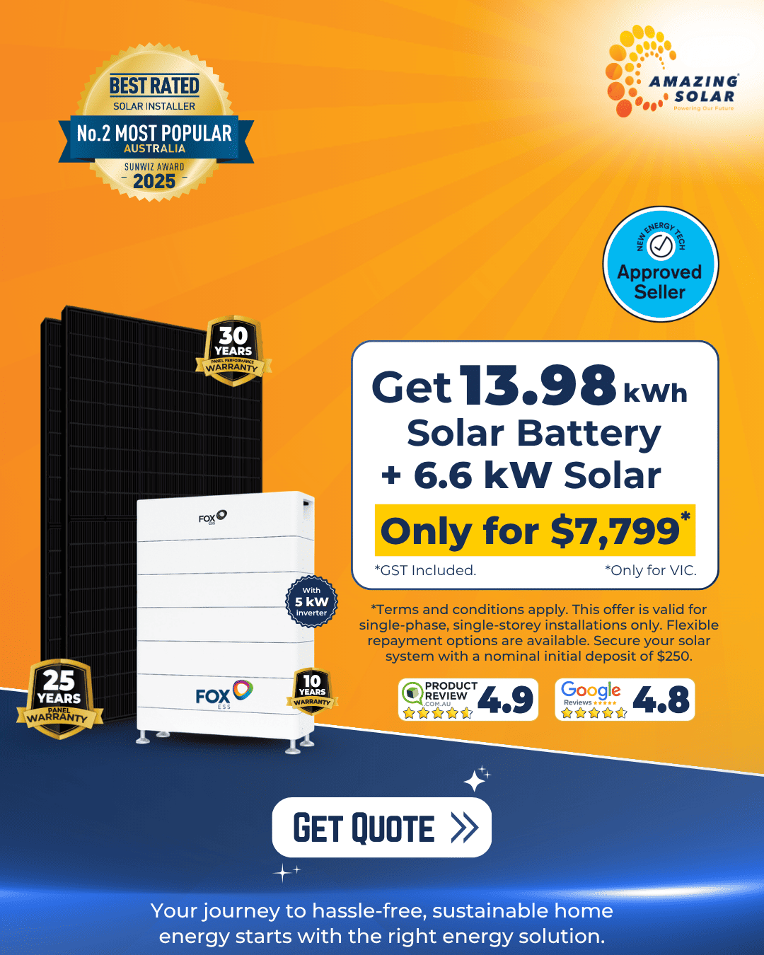 Solar battery 20kWh plus 6.6kWh solar deals