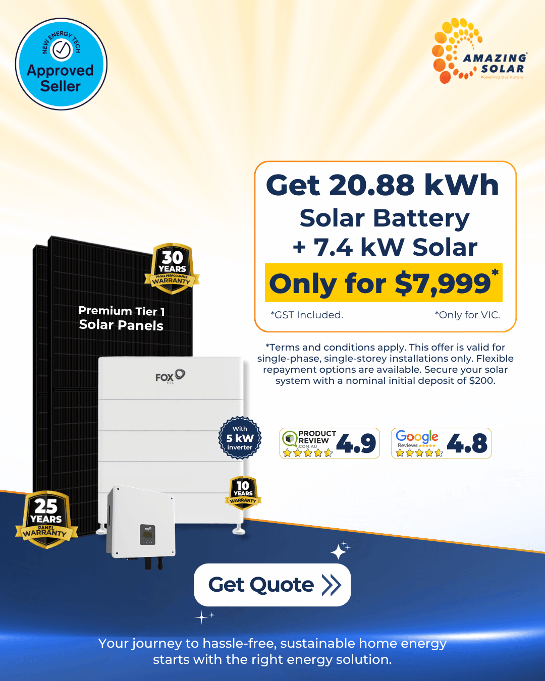 20.88KW plus 7.4KW Solar Battery 2026