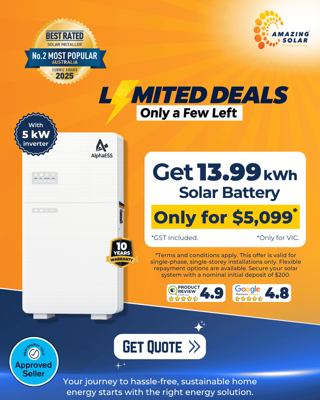 Solar battery Sale 13.99kWh