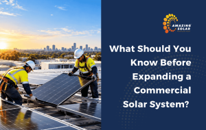 Commercial solar system expansion with additional solar panels on an Australian business